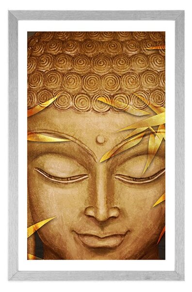 Plakat z passe-partout uśmiechnięty Budda