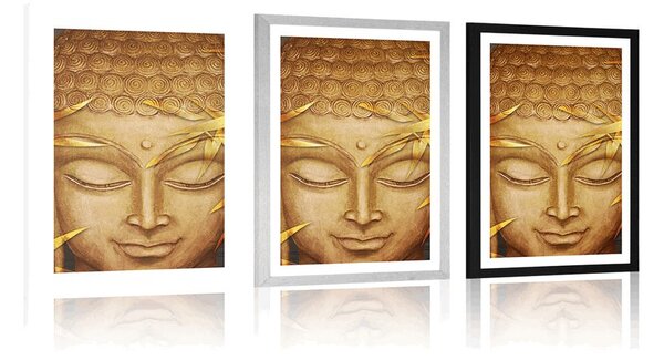 Plakat z passe-partout uśmiechnięty Budda