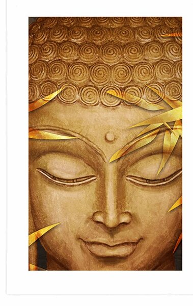 Plakat z passe-partout uśmiechnięty Budda