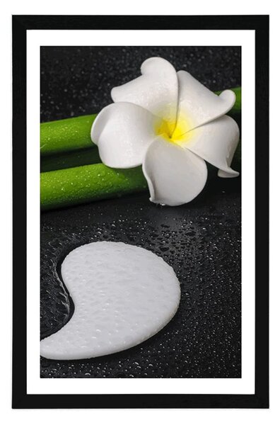 Plakat z passe-partout Spa martwa natura z symbolem Yin i Yang