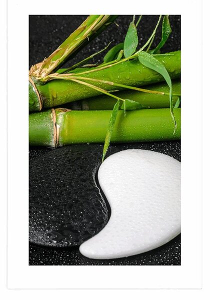 Plakat z passe-partout kamienie w postaci Yin i Yang
