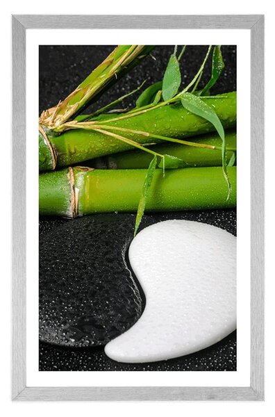 Plakat z passe-partout kamienie w postaci Yin i Yang