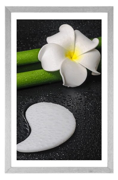 Plakat z passe-partout Spa martwa natura z symbolem Yin i Yang