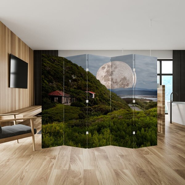 Parawan - Krajobraz z księżycem (210x170 cm)
