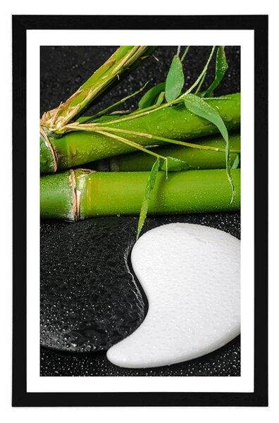 Plakat z passe-partout kamienie w postaci Yin i Yang