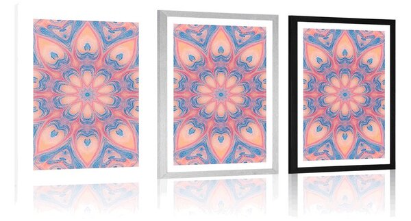 Plakat z passe-partout hipnotyczna Mandala