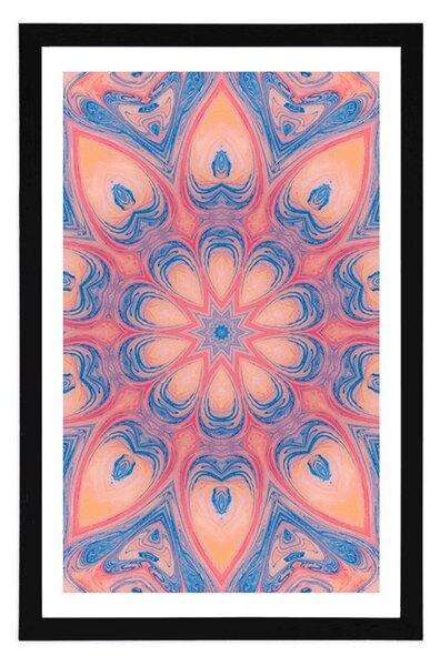 Plakat z passe-partout hipnotyczna Mandala