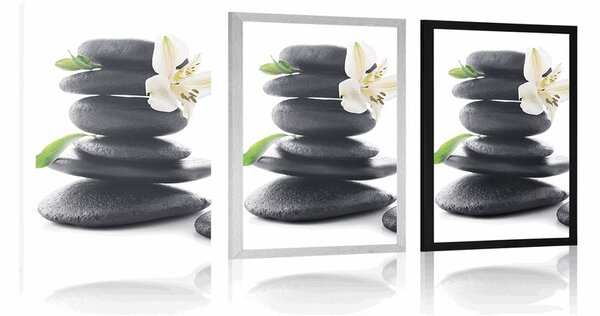 Plakat Kamienie Zen z lilią