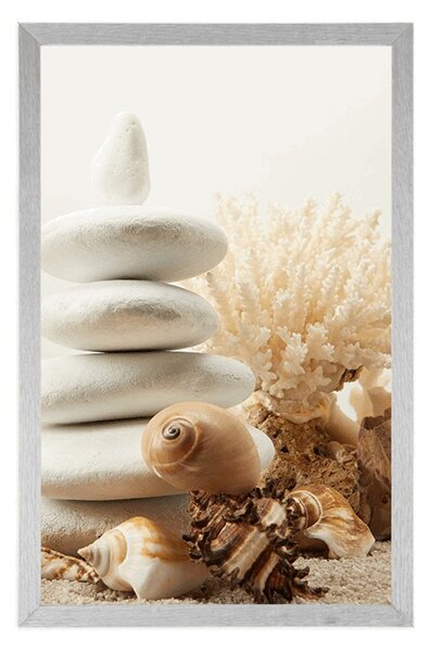 Plakat Kamienie Zen z muszlami