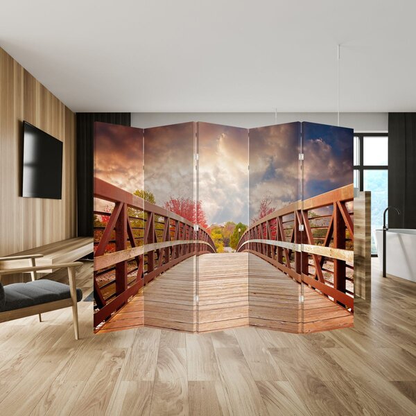 Parawan - Drewniany most (210x170 cm)