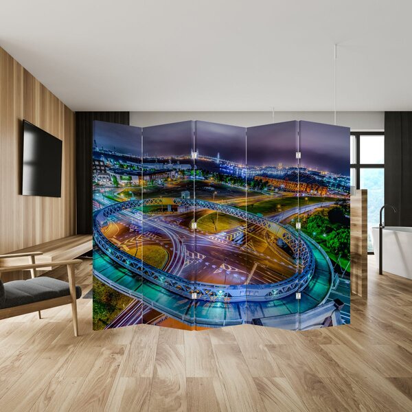 Parawan - Panorama miasta nocą (210x170 cm)