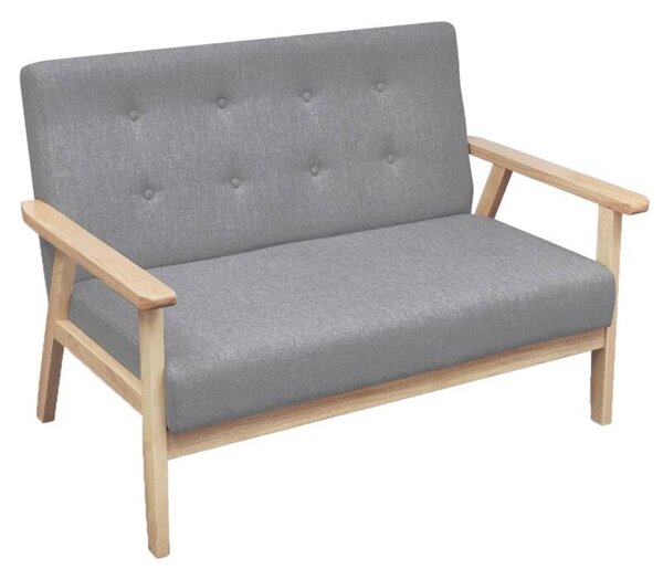 Sofa 2-osobowa, tapicerowana tkaninÄ , jasnoszara