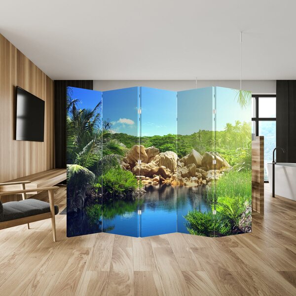 Parawan - Jezioro w dżungli Seszeli (210x170 cm)