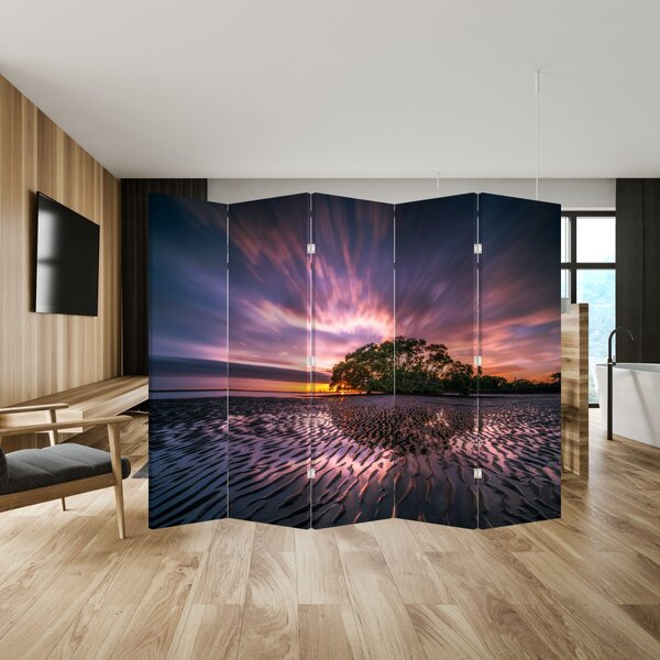 Parawan - Drzewo na plaży (210x170 cm)
