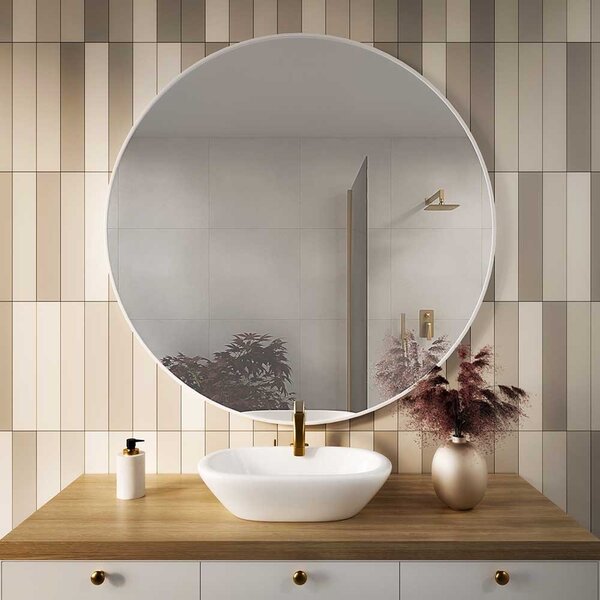 Lustro Tiny Border (z Ramą) 50 cm Biały