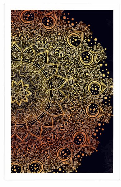 Plakat złota orientalna Mandala