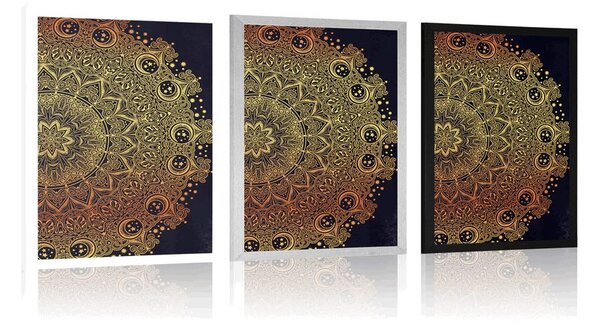 Plakat złota orientalna Mandala