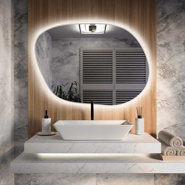 Lustro Led STAIN IV 50 x 36 cm Biały Ciepła