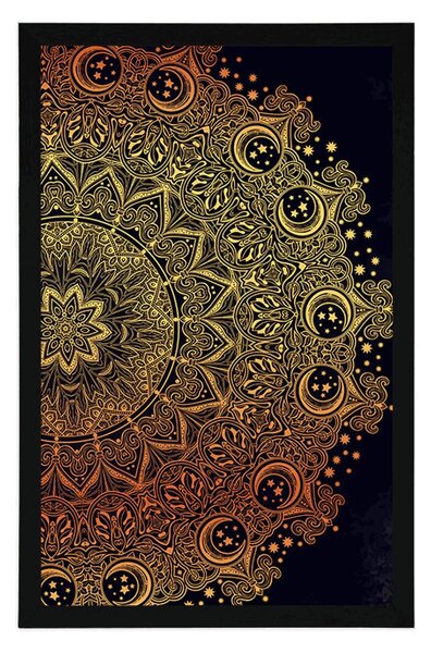 Plakat złota orientalna Mandala