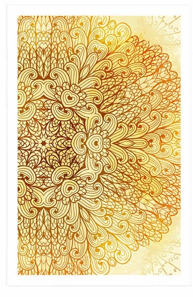 Plakat złota etniczna Mandala