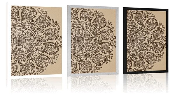 Plakat Mandala z abstrakcyjnym naturalnym wzorem
