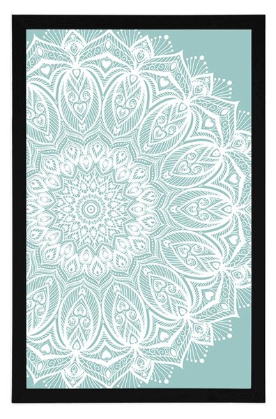 Plakat Mandala harmonii na niebieskim tle
