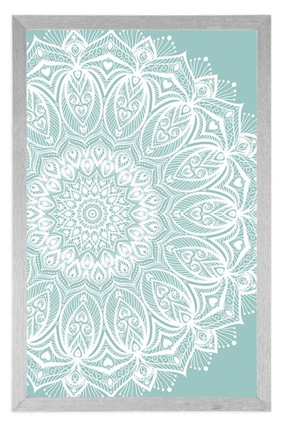 Plakat Mandala harmonii na niebieskim tle
