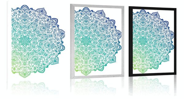 Plakat niebiesko-zielona Mandala