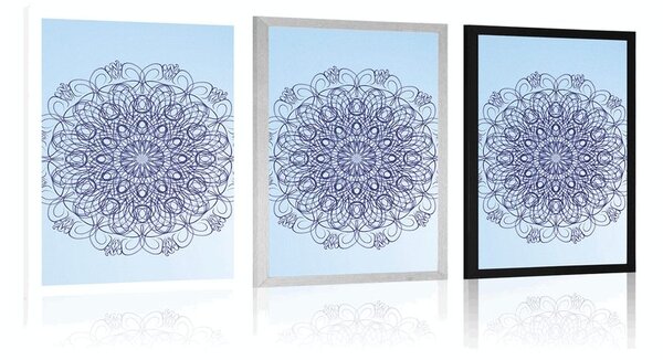 Plakat abstrakcyjna kwiatowa Mandala