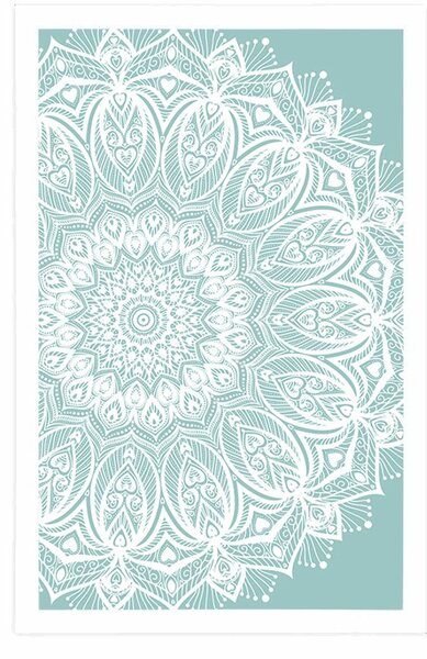 Plakat Mandala harmonii na niebieskim tle
