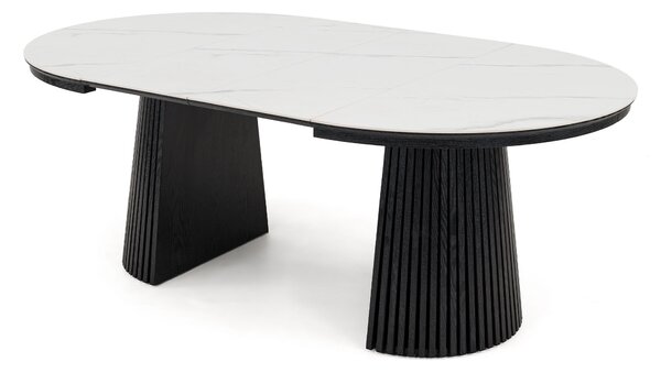 MebleMWM Stół okrągły rozkładany IMPERIAL | 120/160/200 Czarny | blat ceramiczny