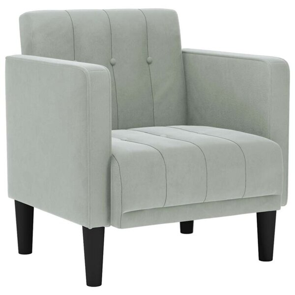 Sofa fotel z podÅokietnikami jasnoszary 53 cm aksamit