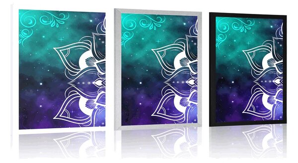 Plakat detal nowoczesnej mandali z orientalnym wzorem