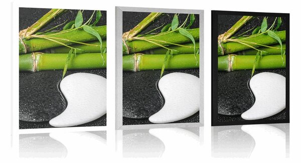 Plakat kamienie w postaci Yin i Yang