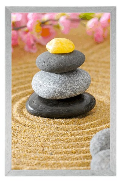Plakat piramida z kamieni Zen