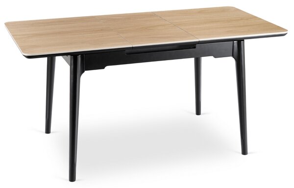 Stół Rozkładany Prostokątny SAMER 120-160 cm Ceramiczny Dąb/Czarny Nowoczesny