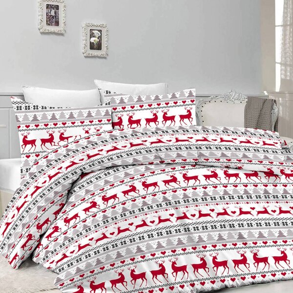 Pościel flanelowa DEER DREAMS białe Rozmiar pościeli: 2 szt 70 x 90 cm | 200 x 220 cm