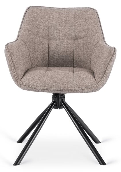 Krzesło Tapicerowane Obrotowe PEONY 2 Cappuccino Nowoczesne Loft