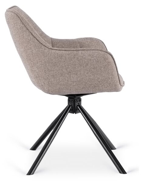 Krzesło Tapicerowane Obrotowe PEONY 2 Cappuccino Nowoczesne Loft
