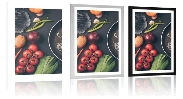 Plakat z passe-partout sztuka kulinarna