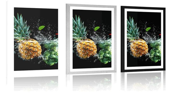 Plakat z passe-partout owoce organiczne i warzywa