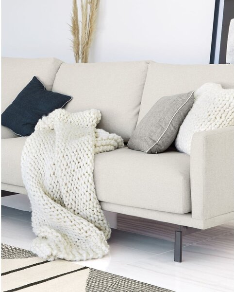 Beżowa sofa z tkaniny szenilowej 334 cm Galene – Kave Home