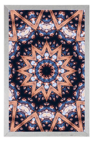 Plakat Mandala z ciekawymi elementami w tle