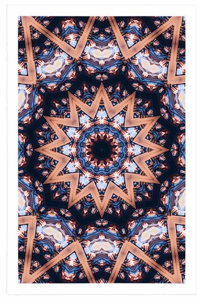 Plakat Mandala z ciekawymi elementami w tle