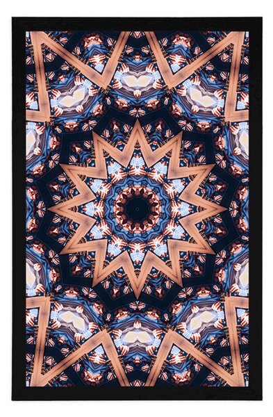 Plakat Mandala z ciekawymi elementami w tle