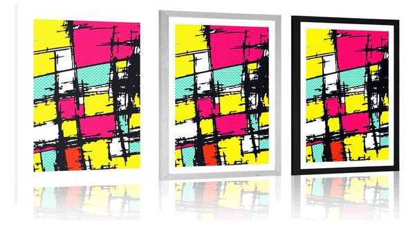 Plakat z passe-partout stylowy pop art