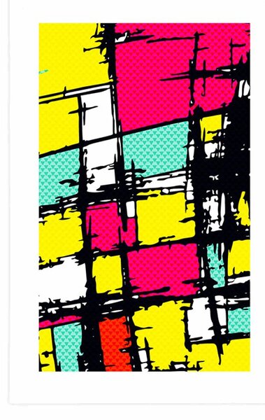 Plakat z passe-partout stylowy pop art