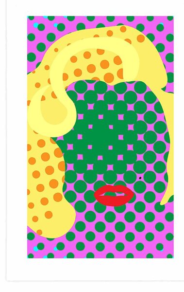 Plakat z passe-partout Marilyn Monroe w stylu pop art