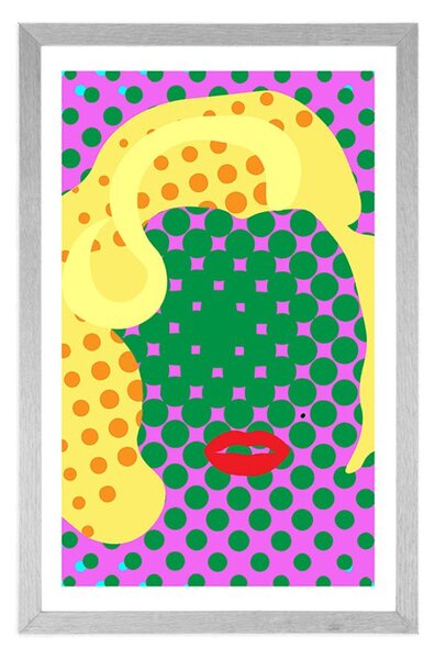Plakat z passe-partout Marilyn Monroe w stylu pop art