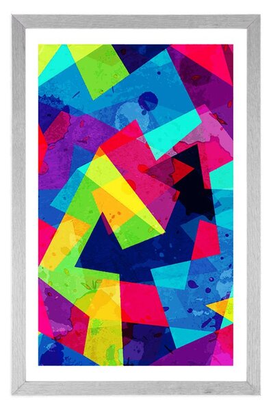 Plakat z passe-partout geometryczny wzór z efektem grunge